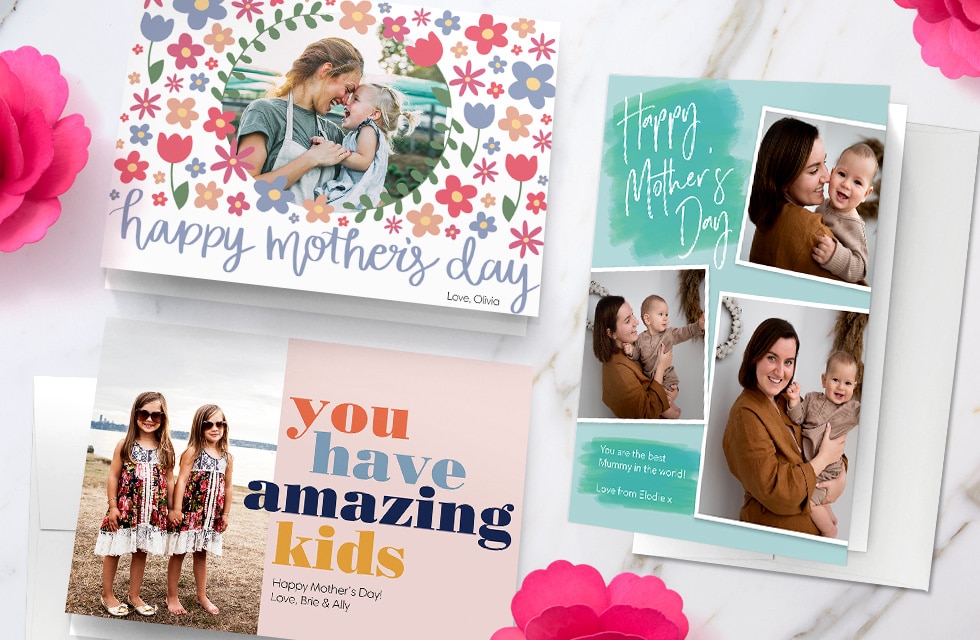 add photos to custom Mother's Day card designs and print with Snapfish