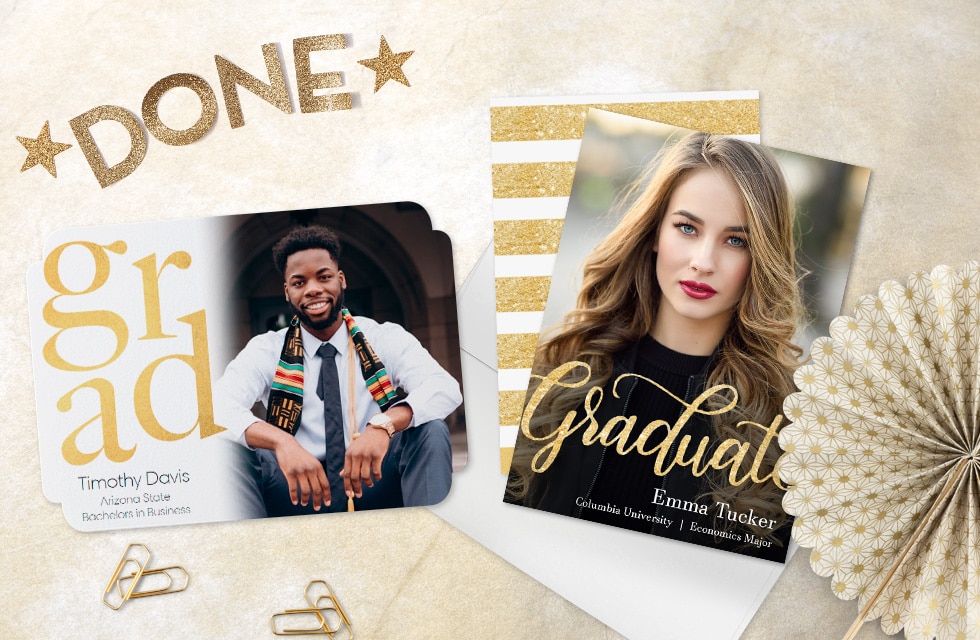 Create beautiful one-of-a-kind Graduate announcements printed thru Snapfish with favorite pictures and custom text.