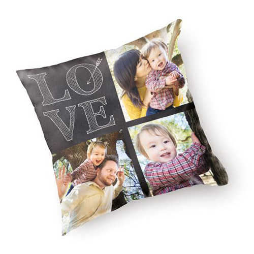 photo pillow with pictures of family