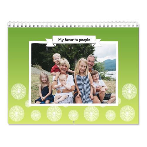 photo wall calendar with photo of family on the cover
