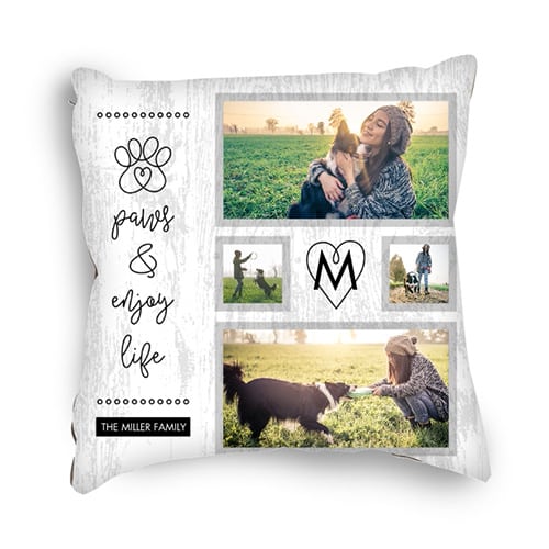 photo pillow with pictures of a pet dog